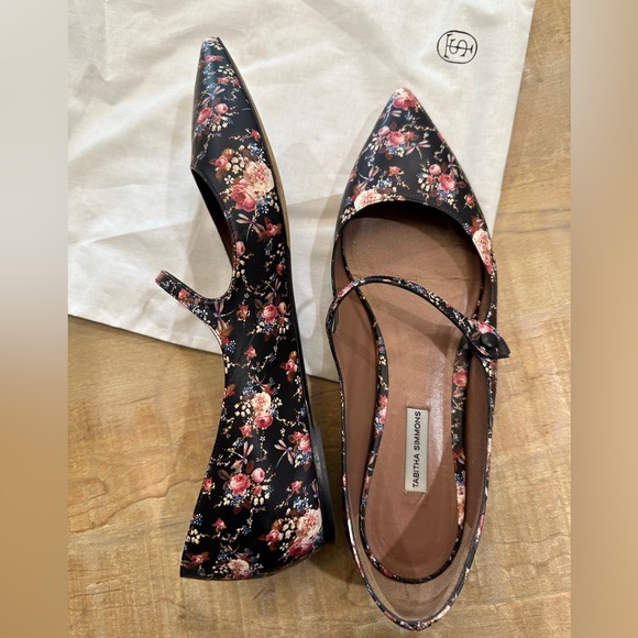 Tabitha Simmons floral Mary Jane flats ballet shoes size 41 - Picture 5 of 16